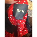 Maeve Women's  Red Polka Dot Button Down Shirt Size 2 Photo 7