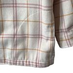HFX Ladies Snap Button Down Cream Long Sleeve Plaid Shirt Cozy Shacket Size M Orange Size M Photo 2