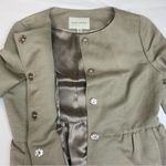 Banana Republic  womens 10 medium blazer silk linen pemplam jacket tan gold work Photo 5