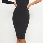 Pretty Little Thing Plt  Black Disco Slinky One Shoulder Midi Dress size us 6 Photo 0