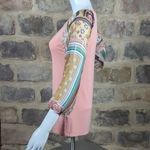 Les Amis Top Woman's Size Small Pink Raglan Sheer‎ Sleeves Boho Print 3/4 Sleeve Photo 8