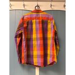 Liz Claiborne Newport Plaid Button Down Shirt Women's L Orange Purple Yellow Size L Photo 4