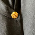 Vintage Oberon Black Wrap Style Maxi Dress Gold Buttons Long Sleeve Size 12 Photo 7