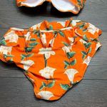 Women’s Medium Orange Floral Swimsuit Bikini Photo 2