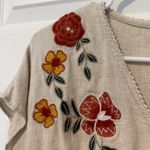 Glam Boho Linen Blouse Floral Embroidery Photo 2