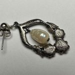 Avon Silver Tone Faux Pearl Rhinestone Pierced Dangle Drop Earrings Photo 4