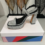 Katy Perry Stylish Black and White Platform Sandals by  Size 9 Photo 0