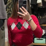 Children’s Place red argyle sweater size small Photo 0