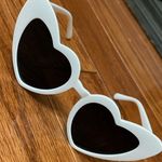 Heart Eyes Sunnies White Sunglasses. gently warn and excellent condition. None smoking home. Priced to sell at as is condition or make reasonable offers. Photo 1