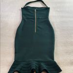 BCBGMAXAZRIA Emerald Green Bandage Halter Bodycon Dress Photo 8
