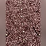 Old Navy Women’s  Small Maroon Floral Print Blouse Button Up Top Shirt Longsleeve Photo 1