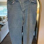 Abercrombie & Fitch High Rise Criss-Cross Waist Denim Dad Jeans Photo 1