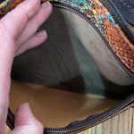 Leather Crossbody Bag Snake skin Brown Blue‎ Photo 3