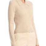 Bagatelle  ribbed‎ polo sweater top in almond womens size medium button down Photo 0