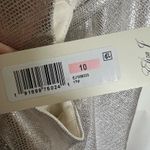 Eliza J Silver Surplice Evening Gown NWT Size 10 Maxi Dress Glam Photo 7