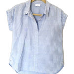 J Jill Henley Dolman Sleeve Striped Blue White Blouse Relaxed Fit Everyday Top Size undefined Photo 0