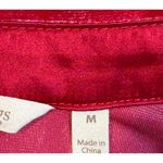 Soft Surroundings  Red Velvet Button Up Shirt Long Sleeve Women Size Medium Photo 7