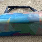 Y2K Watercolor Shoulder Bag Boho Pastel Southwest Artist Log Bag Tote Blue NWT Green Photo 3