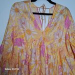 H&M  Yellow and Pink Floral Dress Photo 5