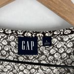 Gap Maxi Dress Womens Large Brown Floral Smocked Waist Ruffle Puff Sleeve V-Neck Photo 2