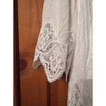 VICI  Bohemian Baby Doll Tunic HighLow Bell sleeve open weave lace S Photo 3