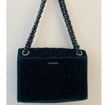 Rebecca Minkoff  Crossbody Purse Bag Teal Green Velvet Chain Quilted Affair Pine Photo 6