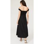 Favorite Daughter Lovesick Dress Button Front Ruffle Strap Midi Black Size 14 Photo 1