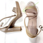 Forever Chunky Heel Low Platform Formal Sandal Heels Glitter Size 6 Gold Photo 10