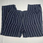 Sonoma  Navy Blue and White Striped Linen-Blend Wide Leg Pants (Large) Photo 5