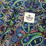 SW3 BESPOKE Silk Dress Cover Up Kaftan Size Small Colorful Paisley Boho Swimsuit Blue Photo 7