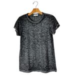 Rag and Bone  Shirt Women Small Black Heather Grey Burnout Short Sleeve Tee Gothic Photo 2