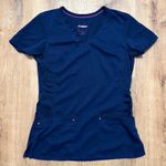 Healing Hands PURPLE LABEL x | Women's Navy Blue V-Neck Short Sleeve Scrub Top Photo 0