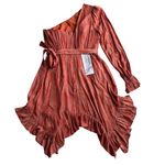 BCBGMAXAZRIA Floral Jacquard One Shoulder Mini Evening Dress Ginger Size 2 NWT Photo 7