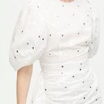 NWT Rhode Pia Puff Sleeve Eyelet Cotton Ruffle Mini Dress White Mirror Large Photo 0