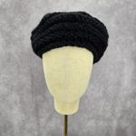 C.C Exclusives Black Beret Crochet Knit Bucket Cap Hat Fun VTG Y2K Funky Beanie Photo 3