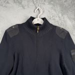 Ralph Lauren Lauren  Sweater L Black Full Zip Epaulet Mock Neck Military Preppy Photo 4