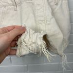 Free People We The Free Cream Distressed Denim Cutoff Short Overalls Size 25 Photo 6