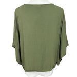 Lovestitch Olive Green Short Sleeve Tie Front Boxy Fit Top S Photo 2