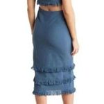 Bonheur D'amour Cutout Fringe Dress in Blue Photo 1