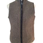 Banana Republic gray and black sherpa sleeveless zip up vest women's size small Photo 0