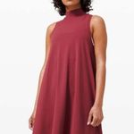Lululemon NWOT All Aligned A-line Mini Dress Size 2 Chianti Red High Neck Swing Photo 2