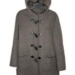 J.Jill Wool Angora Toggle Buttons Gray Tan Coat Size Small Pockets Hood Photo 0