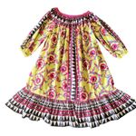 La DoubleJ Paloma short cotton trapeze dress in Cartwheel Giallo geometric print Yellow Size XL Photo 6