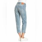 Lucky Brand Sienna Slim Boyfriend Printed Folded Raw Edge Crop Denim Jeans 8 Photo 1