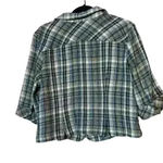 Christopher & Banks Petite Blue Plaid Tweed Button Up Shirt Jacket Size XL Photo 3