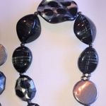 Black Clear Animal Print Beads Long Beaded Boho Necklace Photo 4