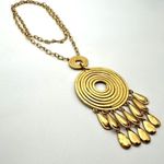 Stella & Dot Gold Tone Delilah Medallion Dangle Long Necklace Photo 2