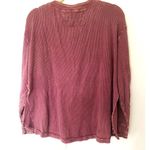 Free People  Fall For You Henley Sweet Cranberry Long Sleeve Oversized Top Sz M Photo 2