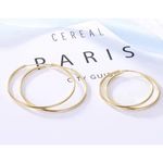 Boutique 14k Gold S925 Hoop Earrings Thin Endless Sleeper Earrings Lightweight‎ Jewelry Photo 2