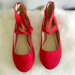 Dream Paris DREAM PAIRS Red Ankle Strap Elastic Ballet Flats 6.5 Photo 4